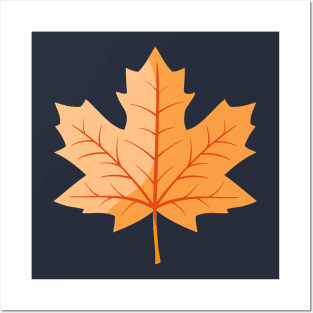 Light Orange Autumn Maple Leaf Posters and Art